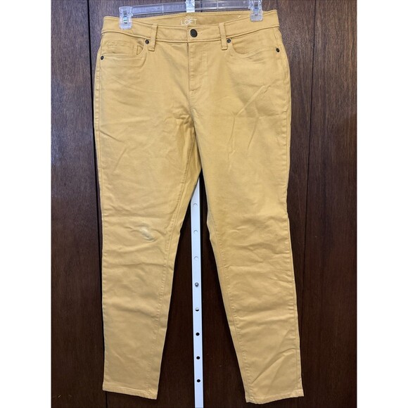 Ann Taylor Mustard Denim Womens 12 (34x30)The Skinny Ankle Curvy Fit Stretch - Picture 1 of 5